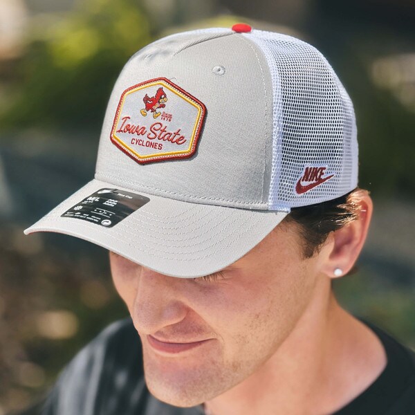 Nike Iowa State Cyclones Walking Cy Grey and White FA25 Structured Trucker Hat M/L